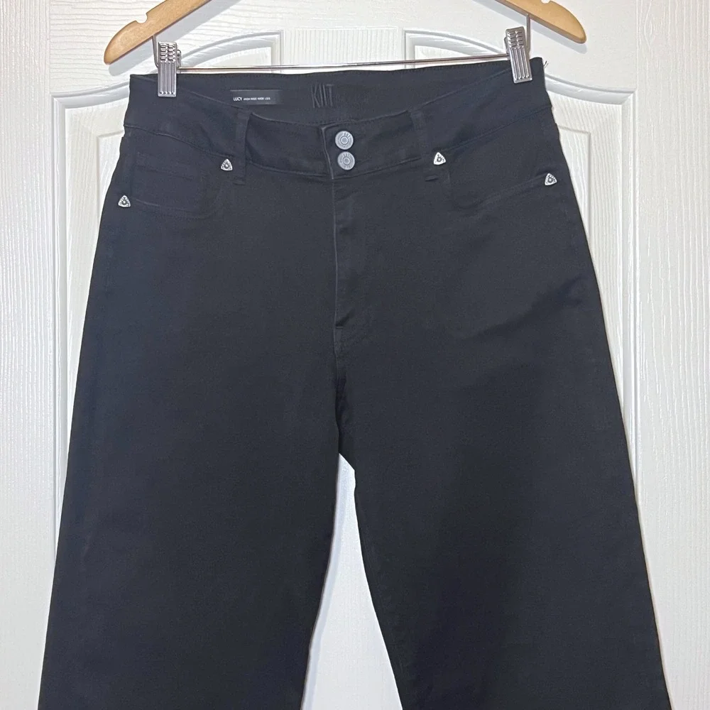 KUT from the Kloth Lucy High Rise Wide Leg Jeans Black Size 10 Stretch Denim - Picture 3 of 11